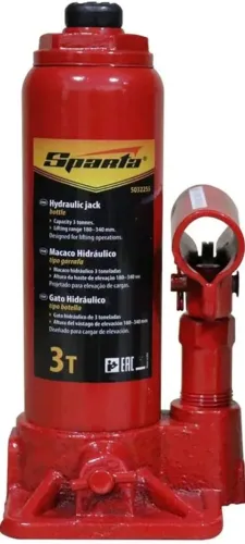 Sparta Macaco Hidráulico Tipo Garrafa De 3 Toneladas Com Elevação De 180-340 Mm