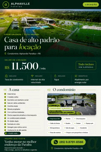 Casa para LOCAÇÃO no Alphaville PB
