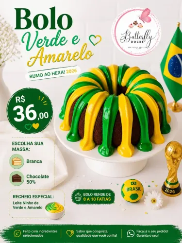 Bolo do Brasil ( Caseirinho Verde e Amarelo)