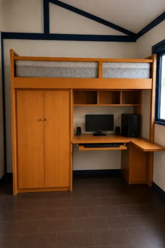Quarto planejado de madeira 