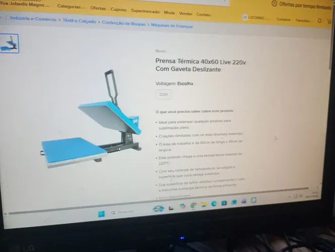 Vendo prensa plana 40x60 Live