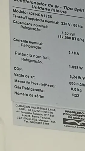 Vendo ar-condicionado split 12 mil btus