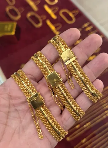 Pulseira de prata banhada a ouro