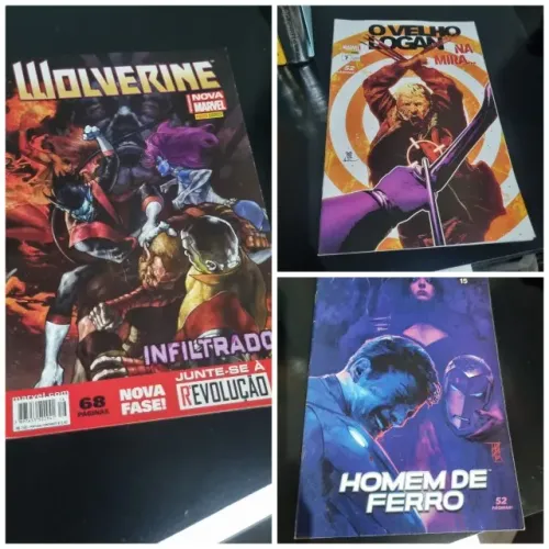 lote hqs marvel e dc homem-aranha, batman, wolverine, deadpool, homem de ferro, logan