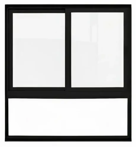 Janela de Correr 2 Folhas 150x150 cm - Alumínio Preto Fosco | Vidro Incolor