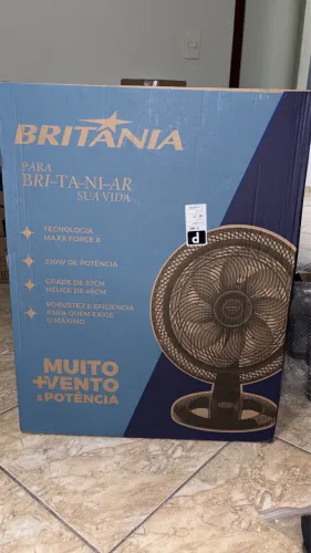 Ventilador Bvt50t 110v 50 Cm 230w Preto Britania 8 pás Lacrado