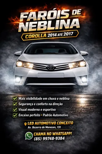 Faróis de Neblina Corolla 2014 até 2017 completo e instalado