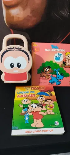 Kit Turma da Mônica com Lancheira da Mônica + 2 Livros Infantis