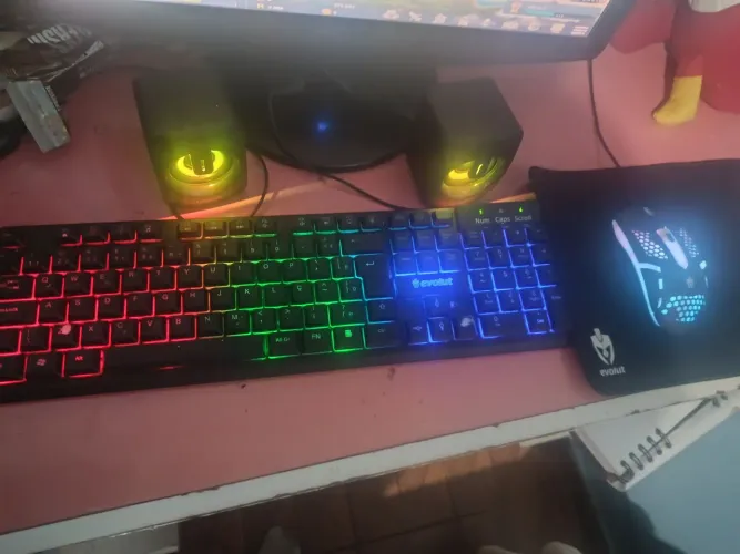 Teclado led+ mouse led+mouse pad