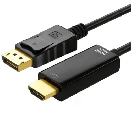 Cabo DisplayPort para HDMI 4Kx2K Preto com Conectores Dourados para PC TV Monitor pode ret