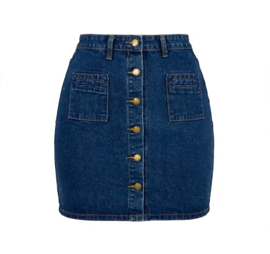 Saia Jeans com Botões - tamanho 42