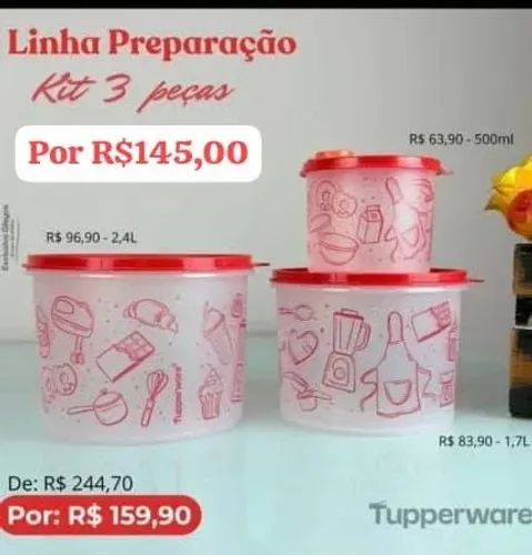 Linha preparação Tupperware