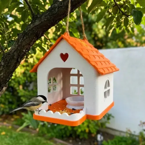 Comedouro para Pássaros em PETG | Casinha Suspensa para Jardim e Varanda
