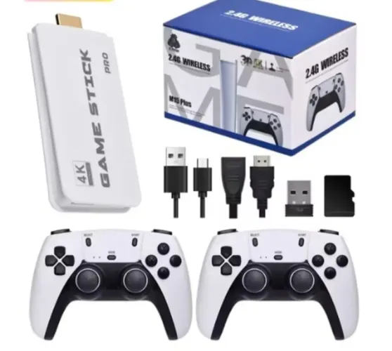 Novo vídeo game stick m15 pro 4k 64 HDMI com dois controles sem fio mais 20 mil jogos