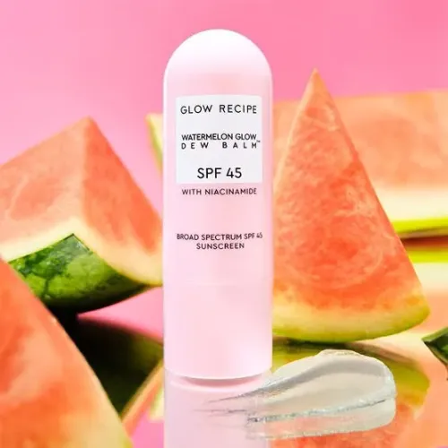 Protetor solar facial em bastão glow recipe dew balm watermelon glow niacinamide fps 45 
