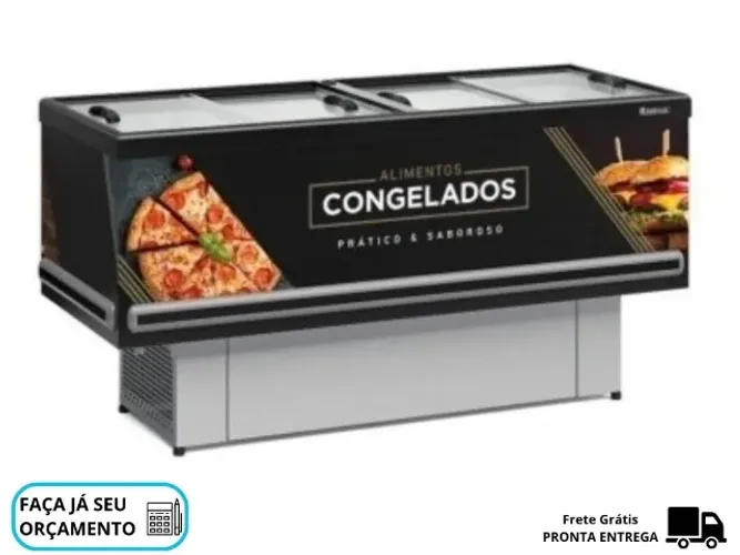 Ilha de Congelados 2M Vidro Reto Polar Novo