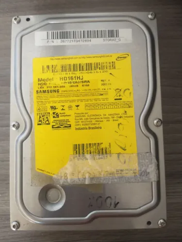 HD 160GB Samsung Sata 3 7200rpm 100%
