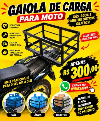 Gaiola de carga pra Motos adaptável