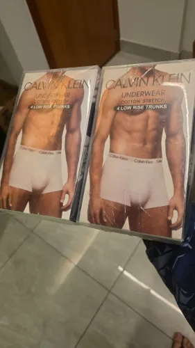 2 Kits 4 Cuecas Boxer Calvin Klein Low Rise Trunks Algodão Cotton Stretch Tamanho G Size L