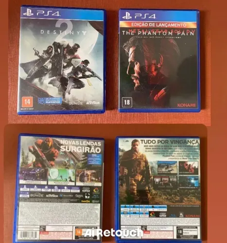 Jogos PS4 Destiny 2 + Metal Gear Solid V Originais R$150 Lote