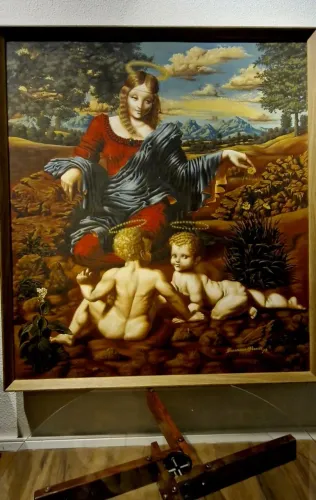 Pintura do artista ALEXANDRE MUNIZ óleo sobre eucatex