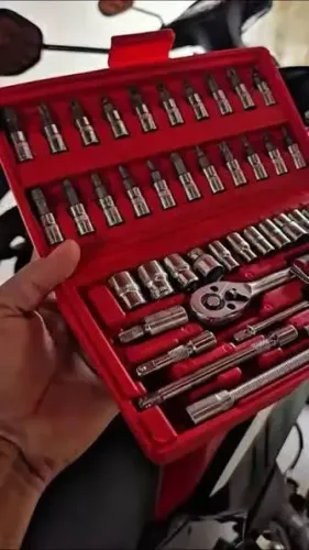 Jogo de Chave Catraca 46 Peças Maleta Completa Soquetes Reversível