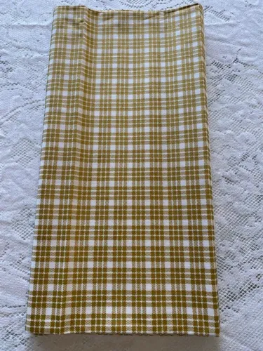 Tecido Popeline de Algodão Xadrez Mostarda - 1,80m x 1,50m