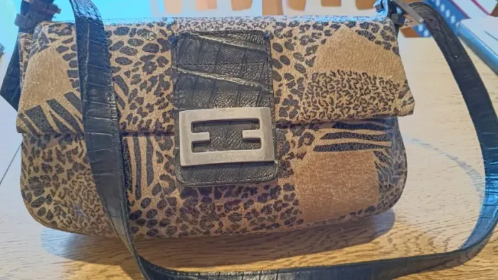 BOLSA VINTAGE Y2K ESTILO BAGUETE ANIMAL PRINT