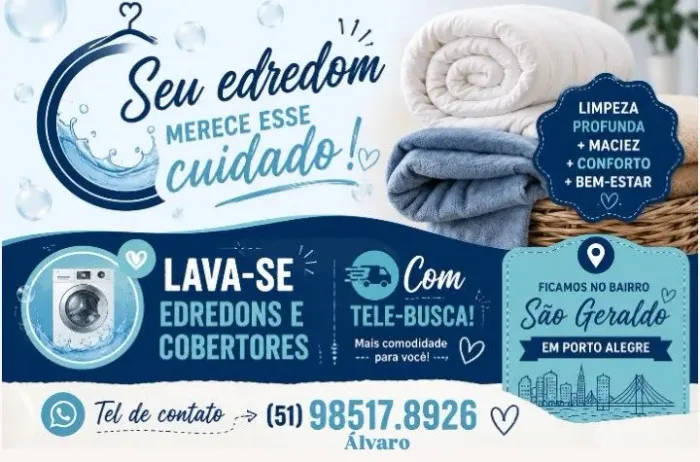 Lava-se edredom e cobertor com coleta e entrega