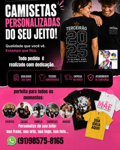 Camisas Personalizadas para Eventos - Festas e Equipes