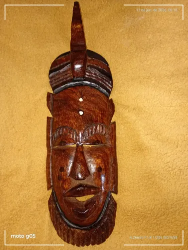 Escultura de parede talhada a mão máscara arte africana