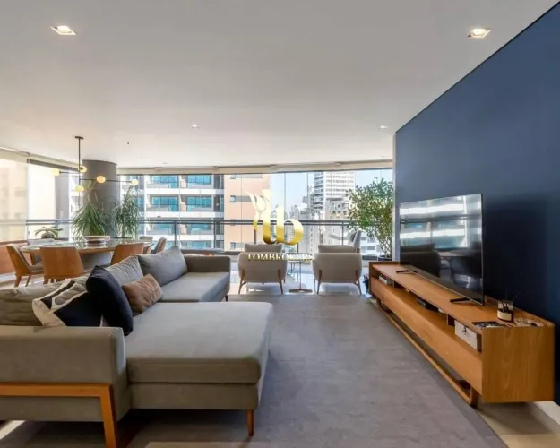 Apartamento Mobiliado e Decorado de 171 m², 3 Suítes e 3 Vagas no Itaim Bibi  Projeto Newt