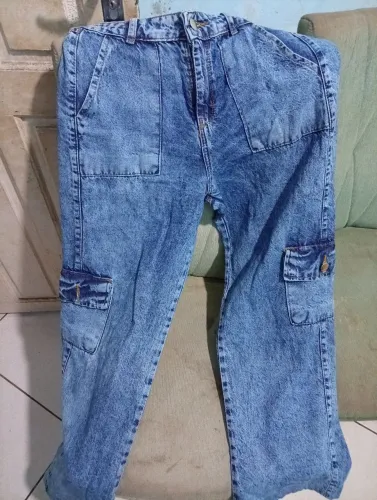 Calça jeans cargo nova
