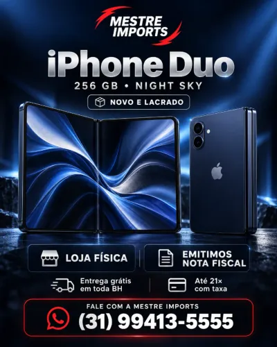 iPhone Duo 256 GB Night Sky Lacrado com Nota Fiscal e Loja Física