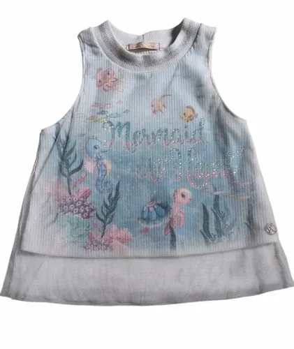 Blusa regata estampa sereia Petit Cherie