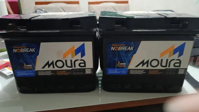 Duas baterias Moura estacionarias 45 Amperes 