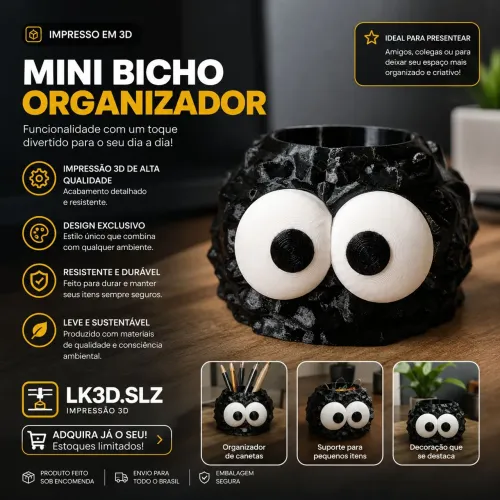 Porta Lápis Foligem Impressão 3D