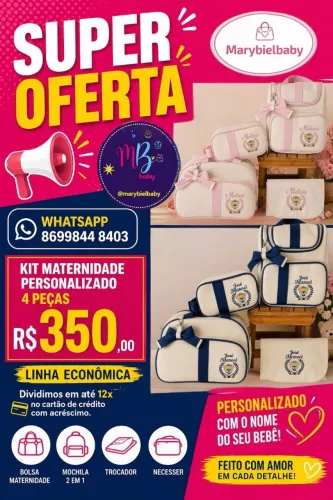 BOLSAS MATERNIDADE PERSONALIZADAS