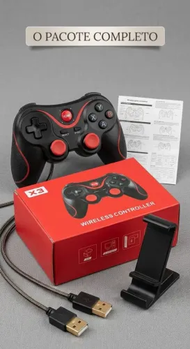 ? Controle Gamer Sem Fio X3