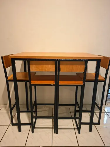Mesa alta bistrô 4 cadeiras