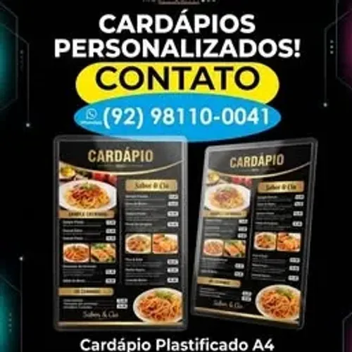 Cardápios plastificados em A4. Leia o anúncio