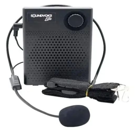Microfone portátil com amplificador