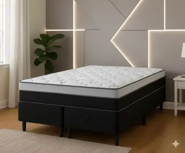Conjunto Base com Colchão Queen Molas Ensacadas Prime Light (parcela em até 10x sem juros)