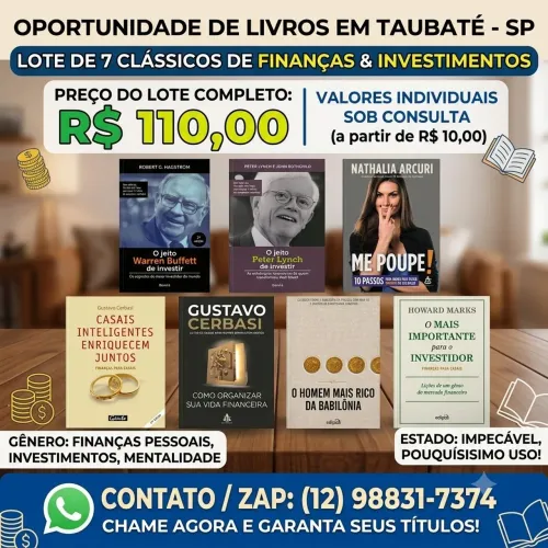 Lote 7 Livros Investimentos Básico E Finanças Pessoais (Seminovo)