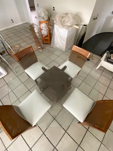 Mesa de vidro redonda 