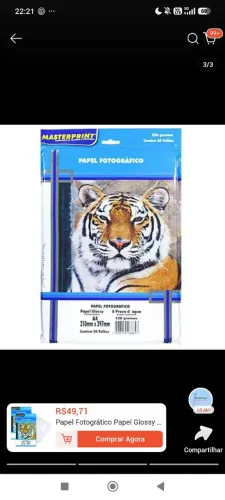 PAPEL FOTOGRÁFICO 230GRAMAS 50 FOLHAS