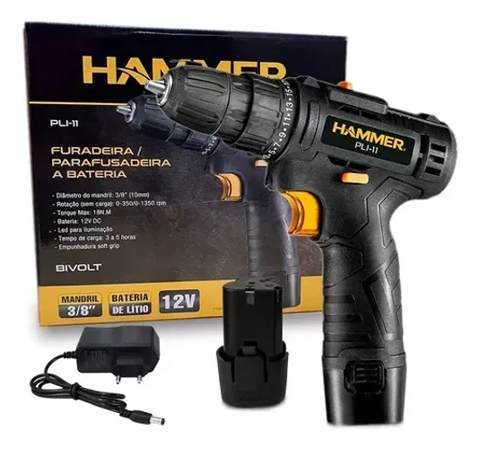 Parafusadeira 12V Bivolt PLI-11 - Hammer