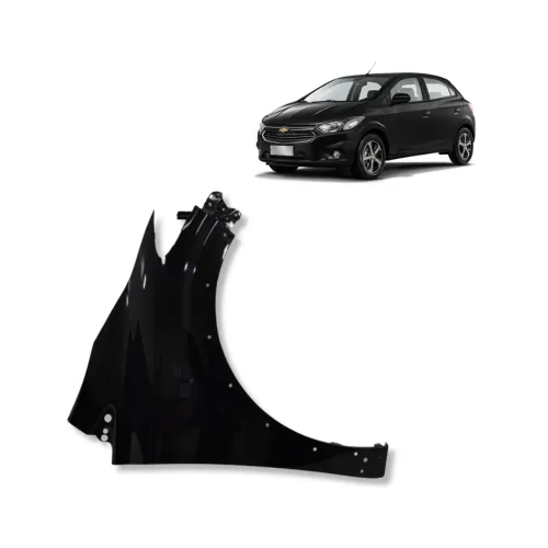 Paralama Direito Onix Prisma 2013 a 2019 Preto Com Furo Friso (Peça:1)