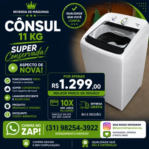Máquina de Lavar Consul 11kg - Aspecto de Nova | Super Conservada