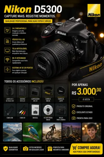 Câmera Nikon d5300 pouco usada